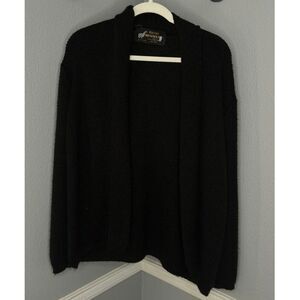 TEXTILE PERU PACIFIC BABY PERUVIAN BABY ALPACA BLACK OPEN FRONT CARDIGAN